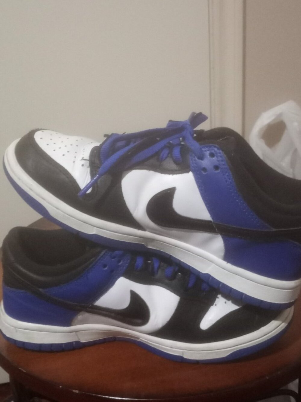 Nike Dunk Low SE (GS) Blue/Black/White Leather Low Top Sneakers 4Y HF0970-100 - Picture 11 of 13